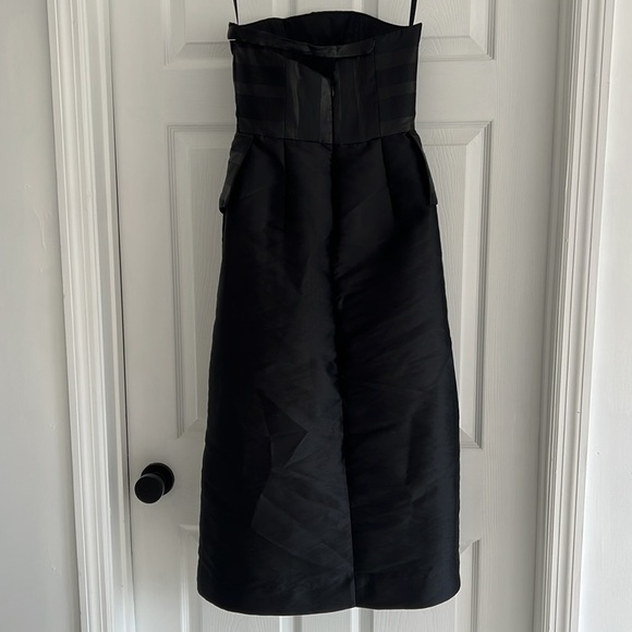 Designer HANH MERRIMAN Black Strapless Evening Cocktail Dress Gown Peplum 2 - Picture 5 of 10